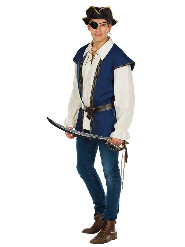 2-delig Kostuum "Piraat" Blauw/beige 3 2-delig Kostuum "Piraat" Blauw/beige