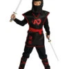 4-delig Kostuum "Ninja" Zwart/rood -Gstar Kleding Winkel rubie s 4 delig kostuum ninja zwart rood