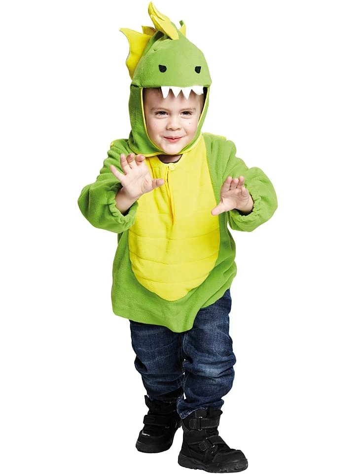 Kostuumshirt "Draak" Groen/geel 3 Kostuumshirt "Draak" Groen/geel