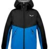SALEWA Regenjas "Aqua" Zwart/blauw -Gstar Kleding Winkel salewa regenjas aqua zwart blauw