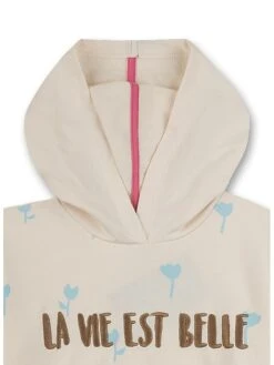 Hoodie "Flower" Beige -Gstar Kleding Winkel sanetta kidswear hoodie flower beige 2