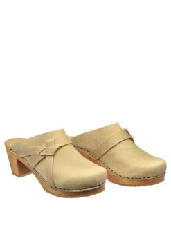 Sanita Leren Clogs "Manuella Square" Beige -Gstar Kleding Winkel sanita leren clogs manuella square beige 5