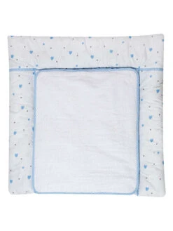 Verschoonkussen "Hartjes" Wit/lichtblauw - (L)80 X (B)75 Cm