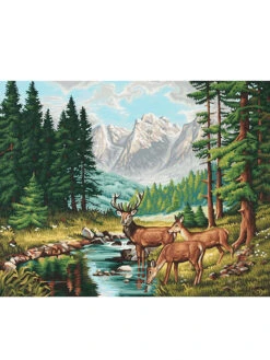Schilderen-op-nummer-set "Vredig Berglandschap" - Vanaf 12 Jaar