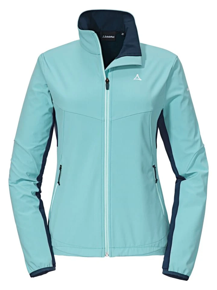 Schöffel Softshelljas "Rinen" Turquoise/donkerblauw 3 Schöffel Softshelljas "Rinen" Turquoise/donkerblauw