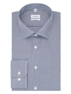 Seidensticker Blouse - Slim Fit - Donkerblauw/wit -Gstar Kleding Winkel seidensticker blouse slim fit donkerblauw wit 5