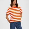 Selected Femme Shirt "Essential" Oranje/wit -Gstar Kleding Winkel selected femme shirt essential oranje wit