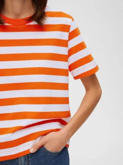 Selected Femme Shirt "Essential" Oranje/wit -Gstar Kleding Winkel selected femme shirt essential oranje wit 4