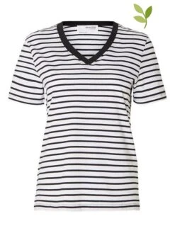 Selected Femme Shirt "Essential" Wit/zwart