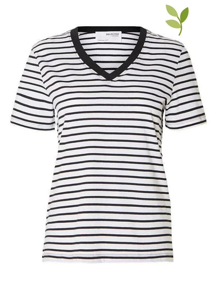 Selected Femme Shirt "Essential" Wit/zwart 3 Selected Femme Shirt "Essential" Wit/zwart