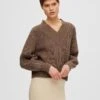 Selected Femme Trui "Milea" Bruin -Gstar Kleding Winkel selected femme trui milea bruin
