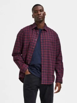 Selected Homme Blouse "Glee" - Regular Fit - Rood/blauw -Gstar Kleding Winkel selected homme blouse glee regular fit rood blauw 2