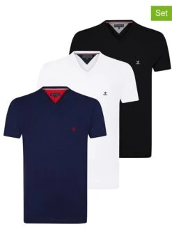 3-delige Set: Shirts "Misty" Zwart/wit/donkerblauw