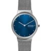 Skagen Kwartshorloge "Freja" Zilverkleurig/donkerblauw -Gstar Kleding Winkel skagen kwartshorloge freja zilverkleurig donkerblauw