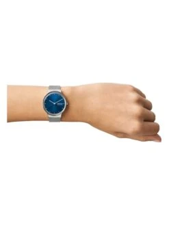 Skagen Kwartshorloge "Freja" Zilverkleurig/donkerblauw -Gstar Kleding Winkel skagen kwartshorloge freja zilverkleurig donkerblauw 3