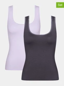 Sloggi 2-delige Set: Tops Paars/antraciet