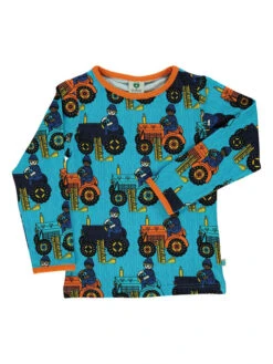 Småfolk Longsleeve "Tractor" Blauw