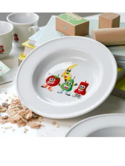 Bord "Happy Heads" Wit/meerkleurig - Ø 18,5 Cm