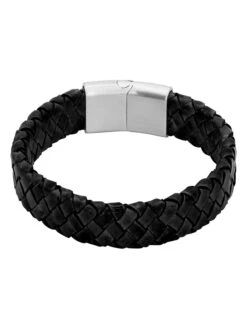 Leren Armband Zwart -Gstar Kleding Winkel steel art leren armband zwart 1