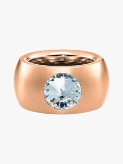 Rosévergulde Ring Met Kristal -Gstar Kleding Winkel steel art rosevergulde ring met kristal 3