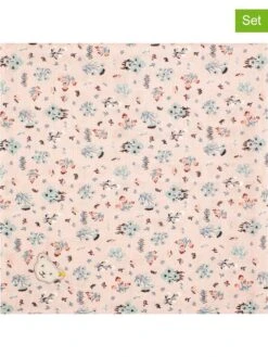 Steiff 2-delige Set: Katoenen Luiers Turquoise/lichtroze