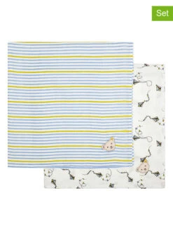 Steiff 2-delige Set: Luiers Wit/lichtblauw/geel