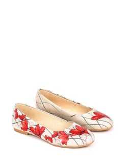 Ballerina's Beige/rood -Gstar Kleding Winkel streetfly ballerinas beige rood 1