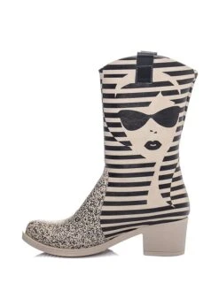 Laarzen Beige/zwart -Gstar Kleding Winkel streetfly laarzen beige zwart 1