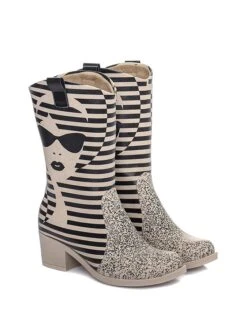 Laarzen Beige/zwart -Gstar Kleding Winkel streetfly laarzen beige zwart 2