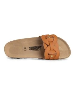 Leren Slippers "Lazuli" Lichtbruin -Gstar Kleding Winkel sunbay leren slippers lazuli lichtbruin 2