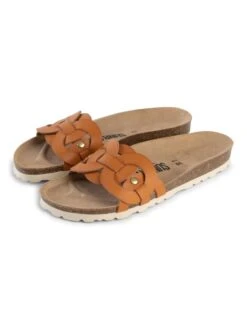 Leren Slippers "Lazuli" Lichtbruin -Gstar Kleding Winkel sunbay leren slippers lazuli lichtbruin 5