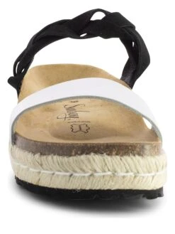 Leren Slippers "Mariara" Zilverkleurig/zwart -Gstar Kleding Winkel sunbay leren slippers mariara zilverkleurig zwart 2