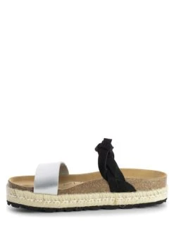 Leren Slippers "Mariara" Zilverkleurig/zwart -Gstar Kleding Winkel sunbay leren slippers mariara zilverkleurig zwart 4