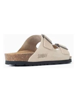 Leren Slippers "Trefle" Beige -Gstar Kleding Winkel sunbay leren slippers trefle beige 3