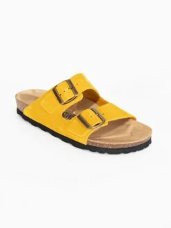 Leren Slippers "Trefle" Geel -Gstar Kleding Winkel sunbay leren slippers trefle geel 1