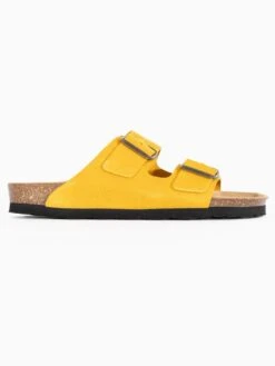 Leren Slippers "Trefle" Geel -Gstar Kleding Winkel sunbay leren slippers trefle geel 2