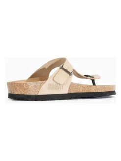 Leren Teenslippers "Camelia" Beige -Gstar Kleding Winkel sunbay leren teenslippers camelia beige 3