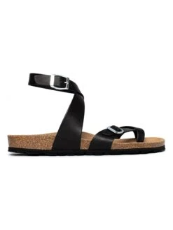 Leren Teenslippers "Sabaneta" Zwart -Gstar Kleding Winkel sunbay leren teenslippers sabaneta zwart 1