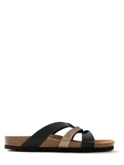 Slippers "Albury" Zwart/goudkleurig -Gstar Kleding Winkel sunbay slippers albury zwart goudkleurig 1