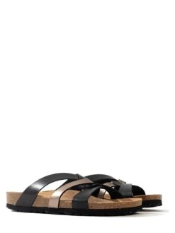 Slippers "Albury" Zwart/goudkleurig -Gstar Kleding Winkel sunbay slippers albury zwart goudkleurig 4