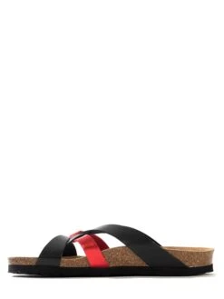 Slippers "Albury" Zwart/rood -Gstar Kleding Winkel sunbay slippers albury zwart rood 3