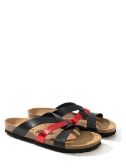 Slippers "Albury" Zwart/rood -Gstar Kleding Winkel sunbay slippers albury zwart rood 4