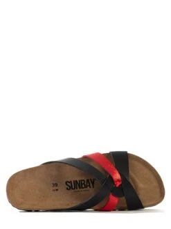 Slippers "Albury" Zwart/rood -Gstar Kleding Winkel sunbay slippers albury zwart rood 5