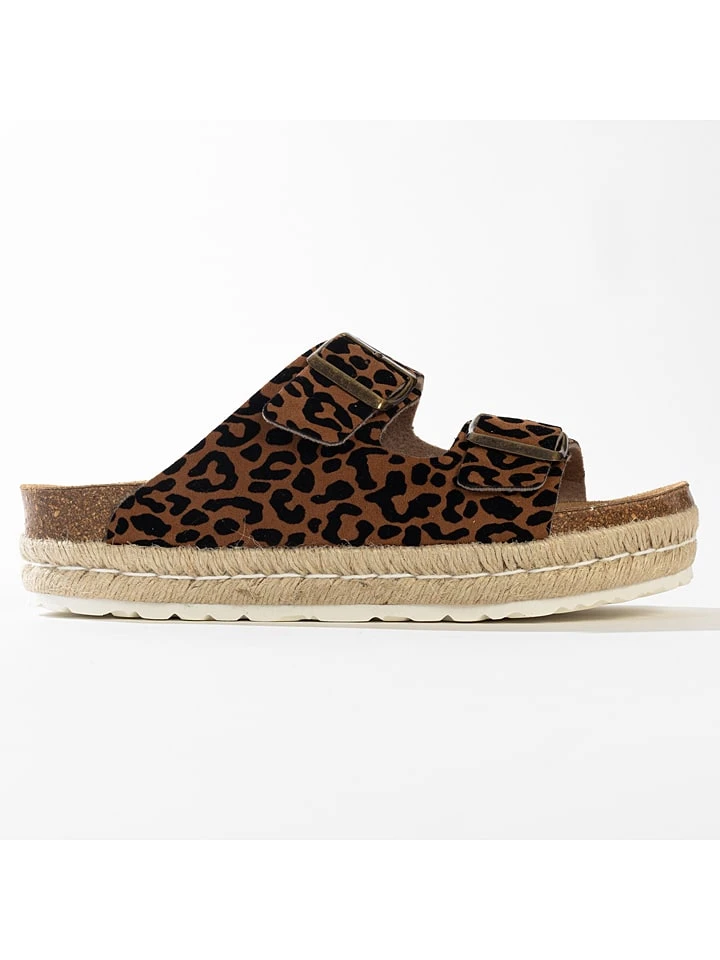 Slippers "Orange" Bruin/ Zwart 4 Slippers "Orange" Bruin/ Zwart - Afbeelding 2