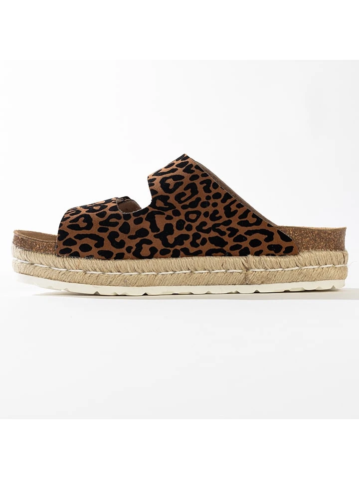 Slippers "Orange" Bruin/ Zwart 6 Slippers "Orange" Bruin/ Zwart - Afbeelding 4