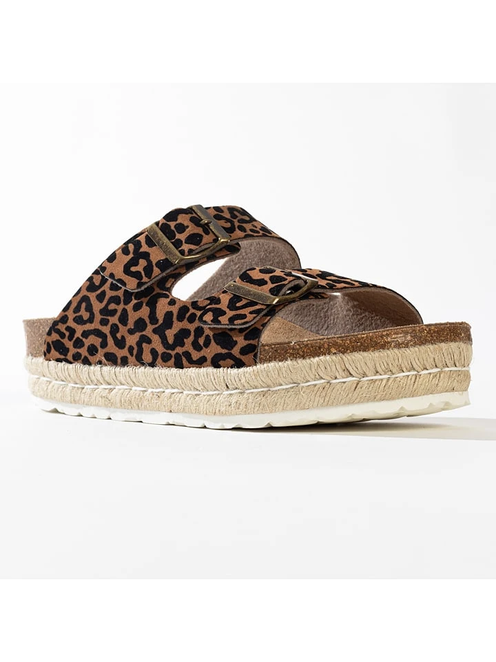 Slippers "Orange" Bruin/ Zwart 3 Slippers "Orange" Bruin/ Zwart