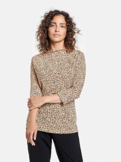 Taifun Longsleeve Zwart/oranje/crème