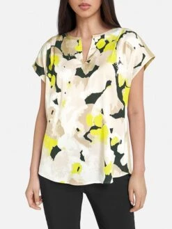 Taifun Shirt Beige/geel/wit -Gstar Kleding Winkel taifun shirt beige geel wit 1