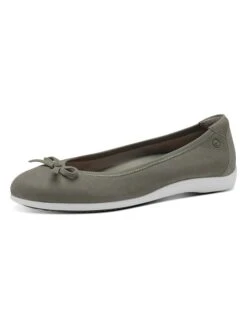 Tamaris Leren Ballerina's Kaki -Gstar Kleding Winkel tamaris leren ballerinas kaki 2