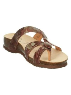 Think! Leren Teenslippers "Julia" Bruin/meerkleurig -Gstar Kleding Winkel think leren teenslippers julia bruin meerkleurig 3